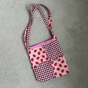 Strawberry Patchwork Shoulder Bag Handmade Tote bag